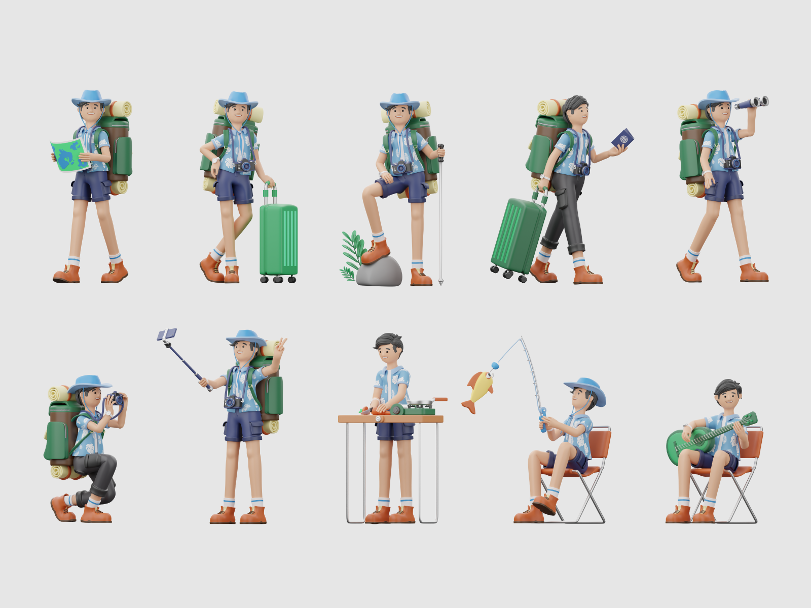3D Travel Character Kit