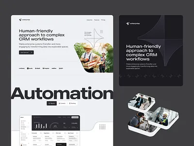 Enterprise 3 agency agent ai automation brand branding crm dashboard enterprise grid illustration iso isometric landing logo prodcut ui unfold ux website