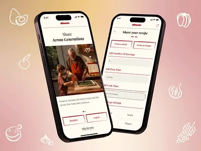 Family recipe social media mobile app animation app app design branding cooking app custom illustration design illustration mobile app mobile app design mobile app development mobile design modern app design motion graphics recipe app sharing app social app social media app ui ux