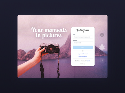 Instagram Login Page - Redesign instagram login page redesign vintage
