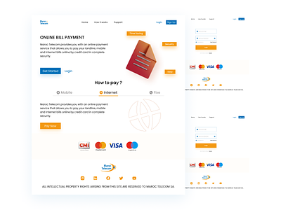 Maroc Telecom Redesign - Payment Page bills ui fixe internet bills invoice ui landing page maroc telecom payment bills payment lading page payment ui telecom ui ui