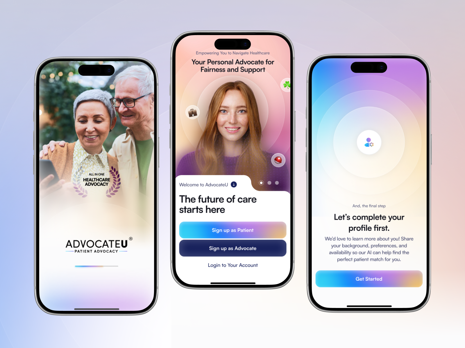 AdvocateU — Healthcare Advocacy App UI advocate mobile app ui app design healthcare healthcare ui healthtech mobile mobile app mobile app design mobile app ui ui design ux ux design