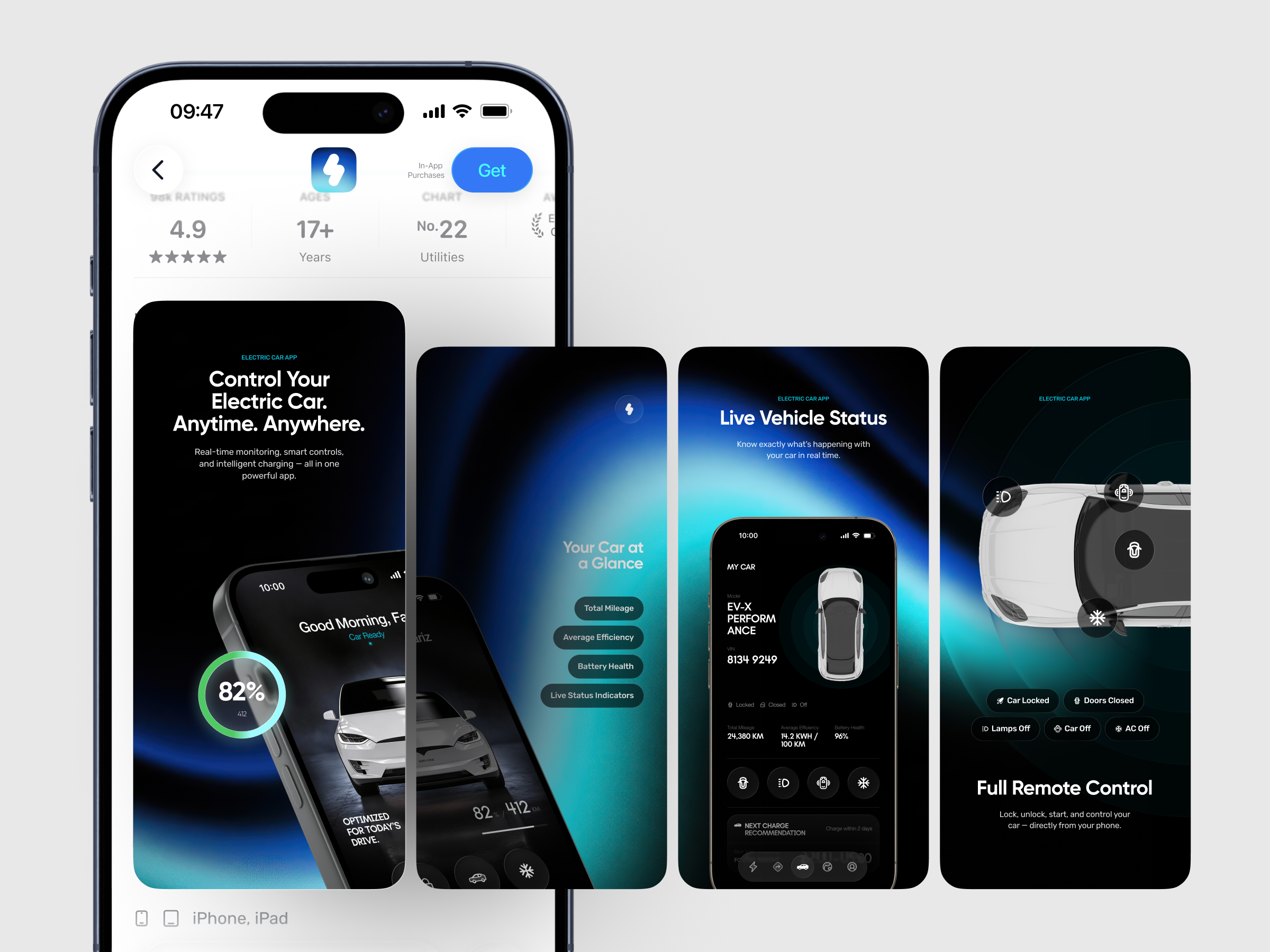 Example of Electric Car App — Feel the Control App Store Banner
