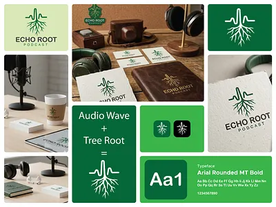 Audio Wave and Tree Root Combine Echo Root Podcast Logo Design audio logo audio wave logo brand guideline brand identity branding combination mark logo creative logo design designer jahid designerjahid echo root logo graphic design logo minimalist logo minimallogo modern logo new logo podcast logo tree root logo vector