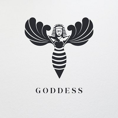 Greek Goddess Inspired Logo apparel bee design goddess greek handdrawn honey logo mascot premium