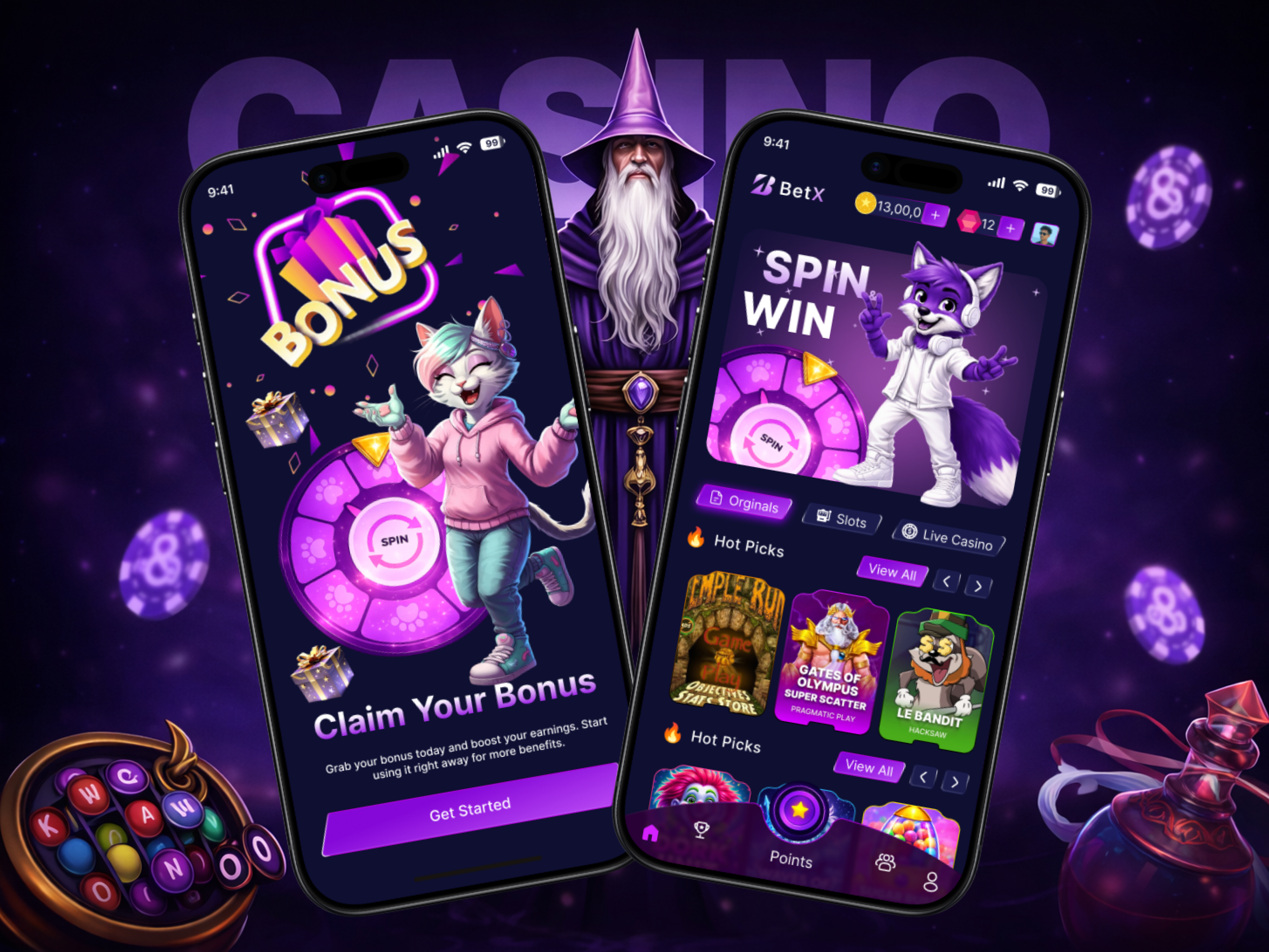 Casino Gaming Mobile App UI Design app design betting app casino app casino ui dark ui digital product entertainment app game design gaming app gaming interface interface design mobile app ui mobile design modern ui neon ui play to earn slot game ui design ui inspiration ux design