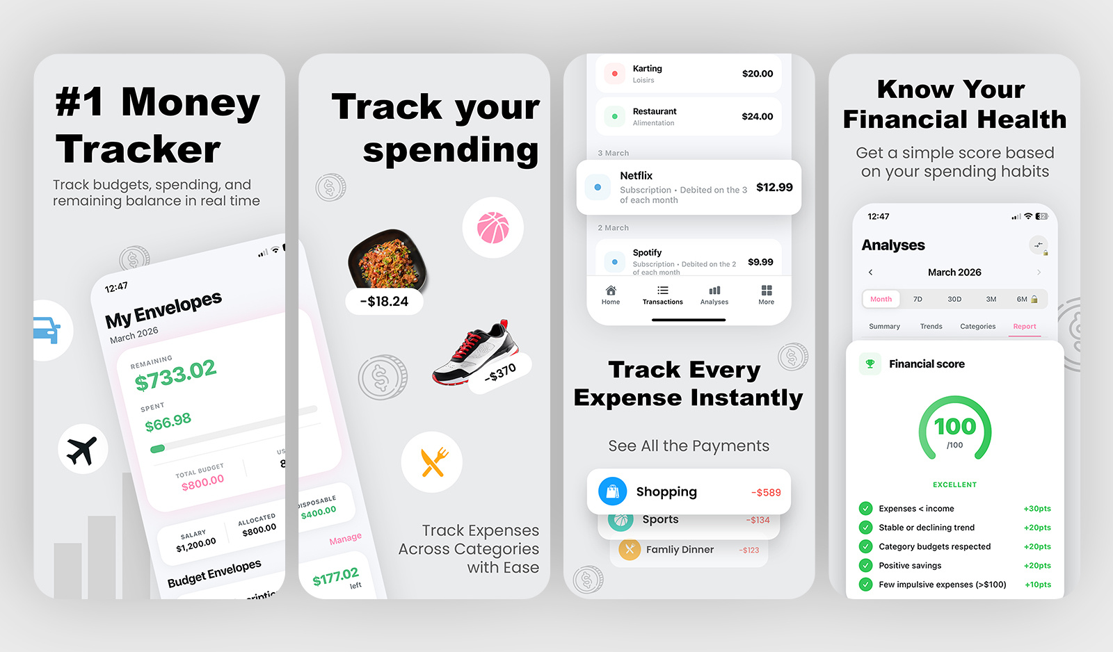 Money Tracker | App Screenshots app screenshots designer app store expenses tracker finance manager app screenshots mobile app screenshots money tracker money tracker app money tracker app screenshots play store