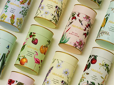 Shistaka – Premium Tea Packaging Render 3d design 3d modeling 3d render botanical design branding herbal tea packaging design product design product showcase product visualization tea packaging