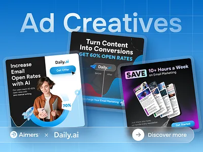 Banners Design for Daily.ai creatives graphic design ui