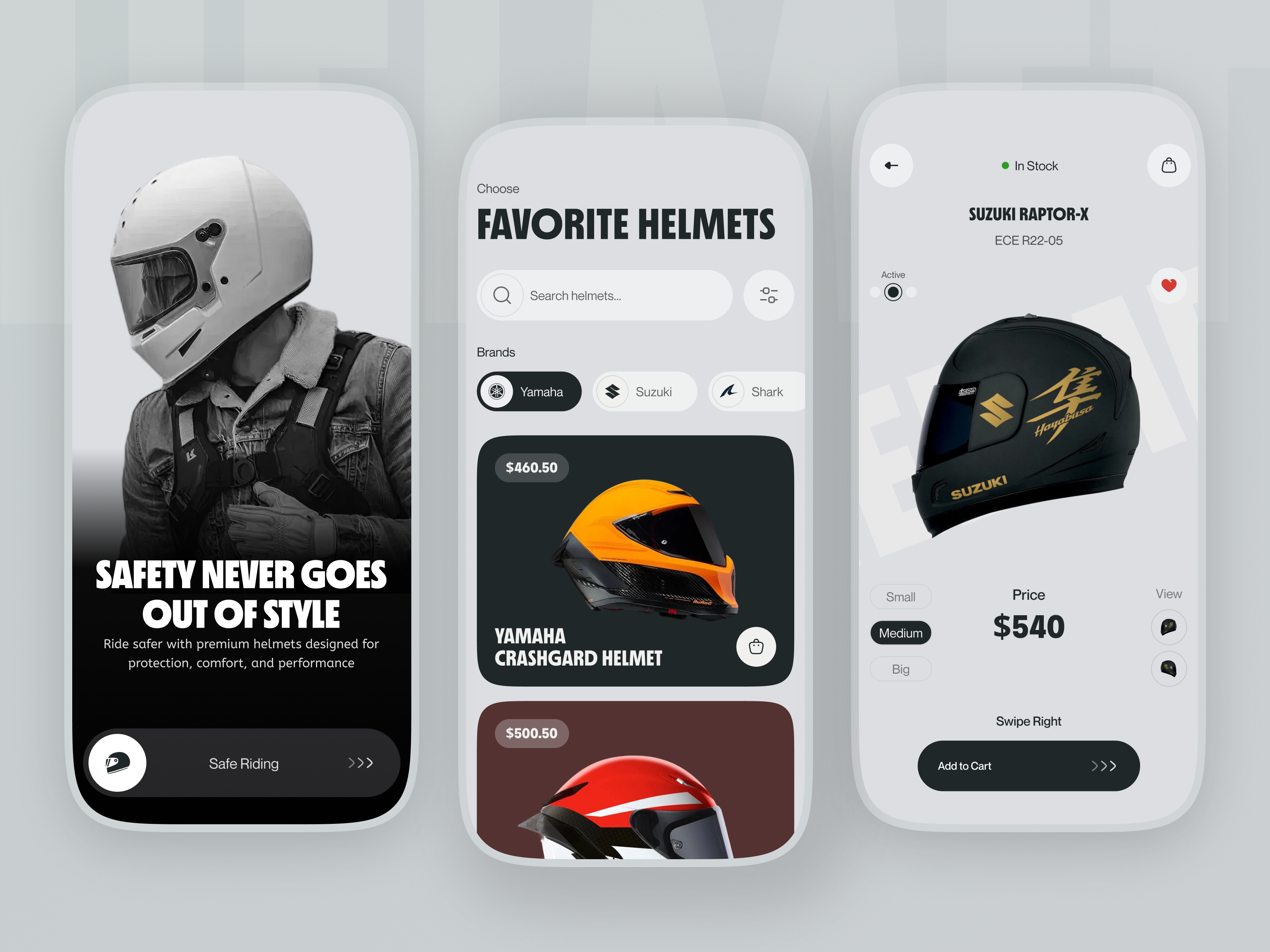 Modern Helmet Shop App UI 🏍️