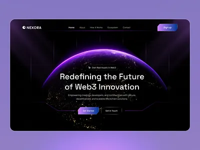 Web3 Innovation Landing Page blockchain design crypto dark ui digital product futuristic ui glassmorphism interface design landing page minimal design modern ui saas design startup website tech website ui design ui inspiration ux design web design web experience web3 website ui