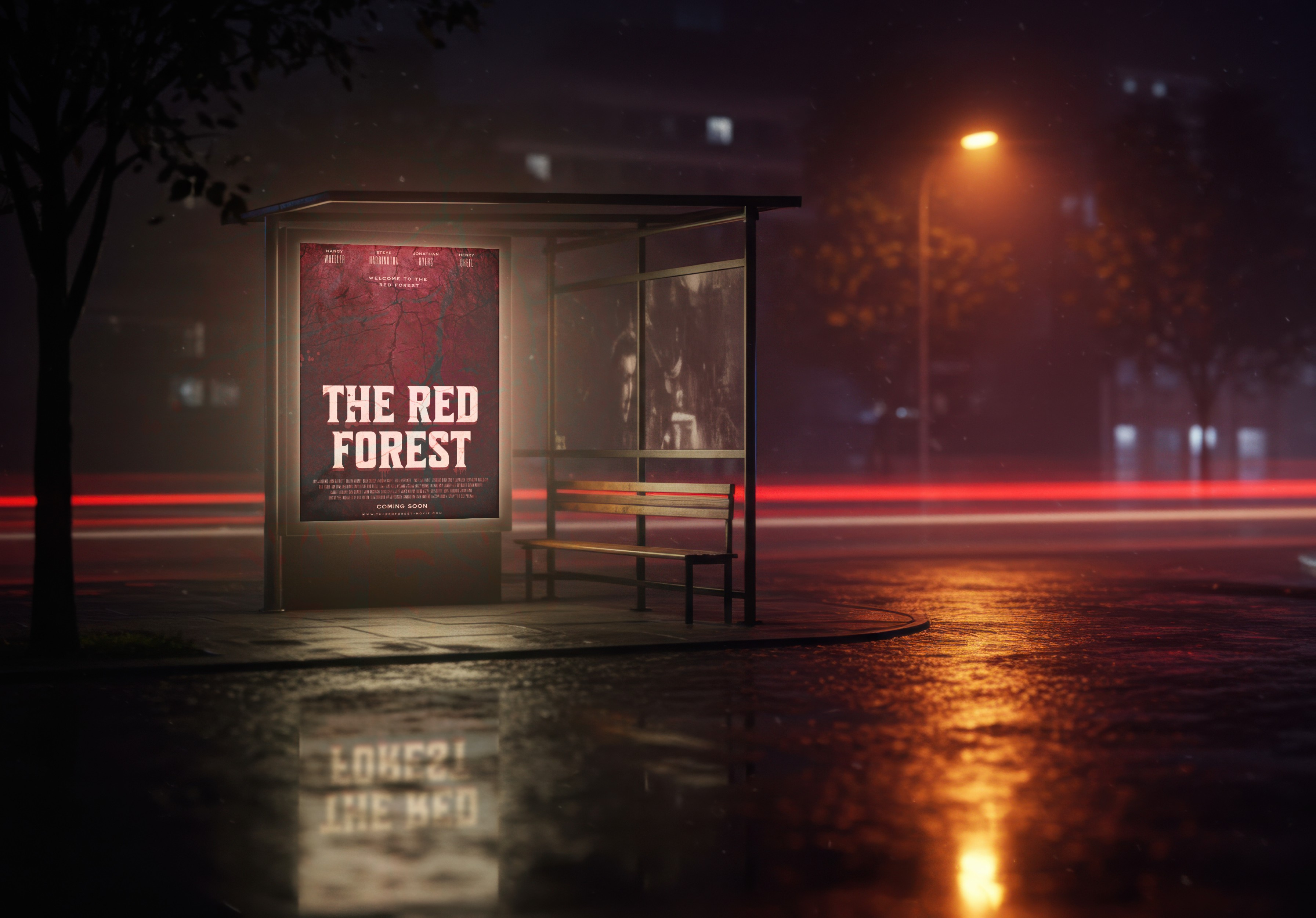 The Red Forest | Concept Film Poster adobe photoshop cinema cinematic concept poster design fantasy film film poster film poster design graphic design movie movie poster mystery poster poster design thriller visual visual storytelling