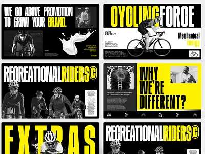 Pitch Deck For Cycling Force branding colours creative custom slides design figma graphic design landing page pitch deck pitchdeck presentation ui