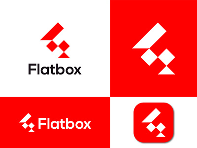 Flatbox Logo Branding. abstract logo box brand identity branding company logo design f letter illustration logo logo designer logo mark logotype mark pixel plus simple software symbol vector web logo