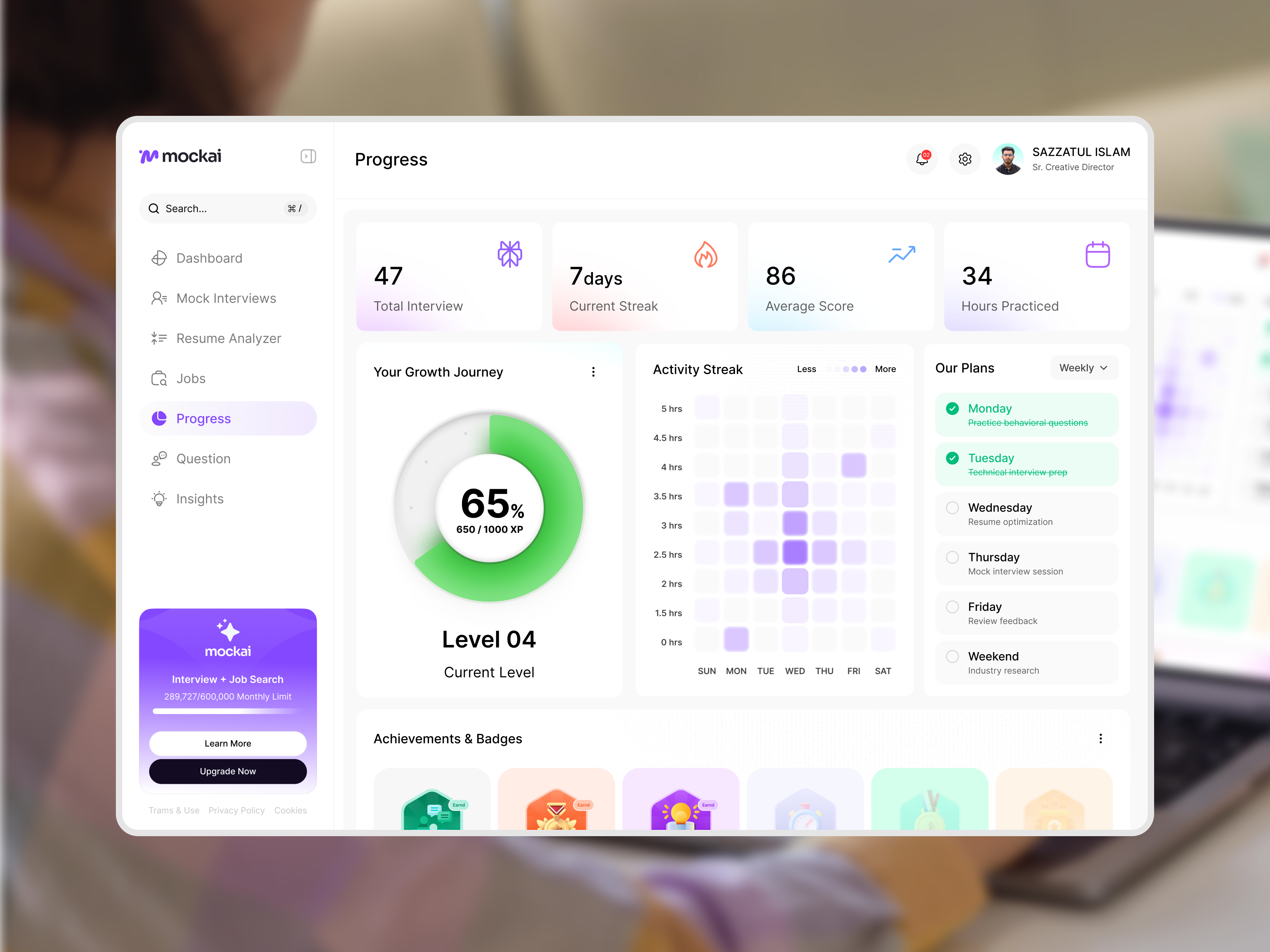 Example of Ai Saa S Product UI/UX Design