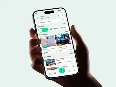 Classified Marketplace Mobile App buy and sell categories chat messaging classified clean ui ecommerce figma ios app local classified app location based marketplace mobile app online marketplace product listing transaction ui design