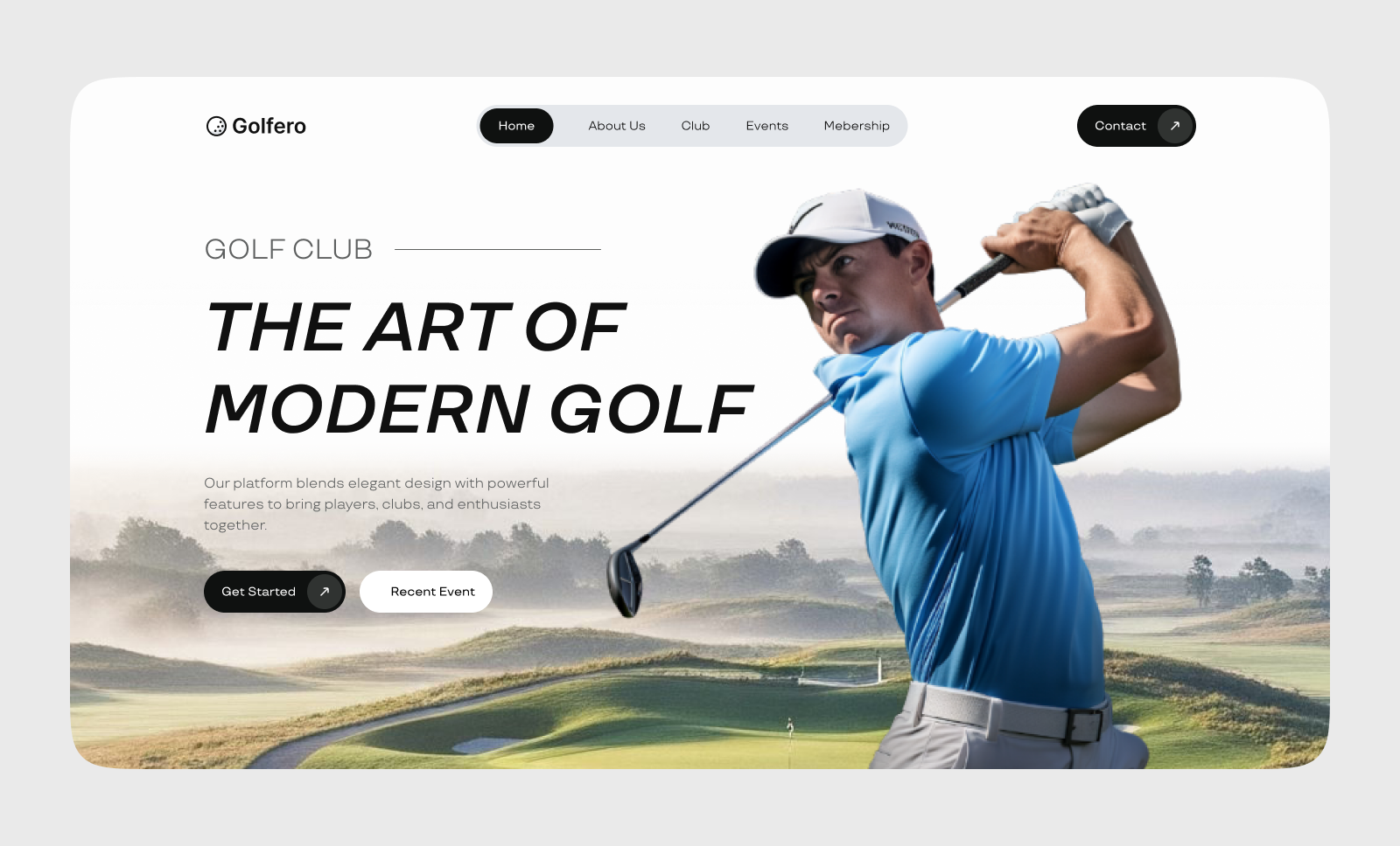 Golf Landing Page UI/UX clean ui golf golf club golf ui landing page luxury ui minimal design modern ui outdoor sports responsive design sports ui sports website ui design ux design web design