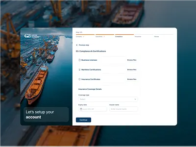Maritime App design ui ux web
