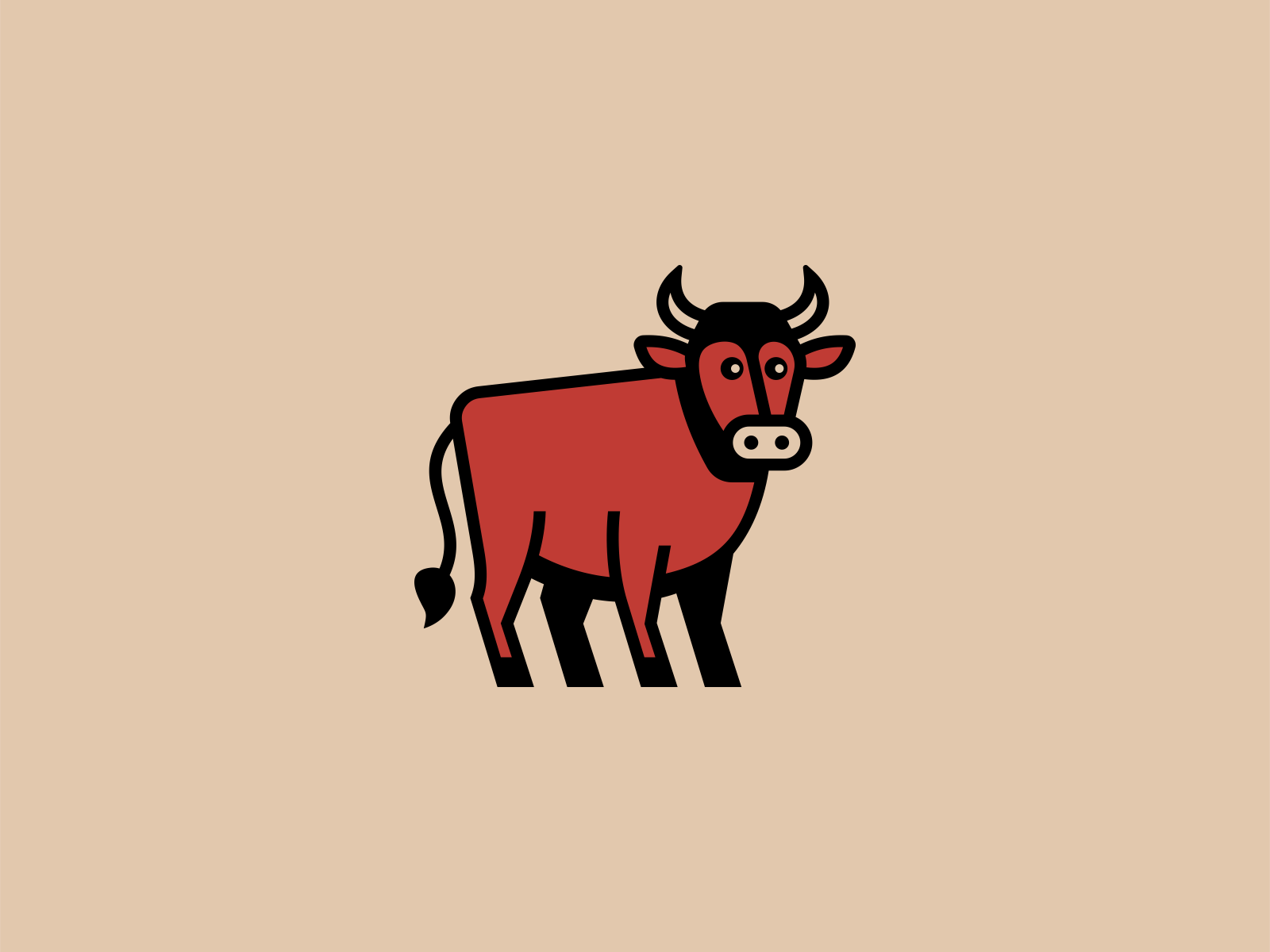 Retro Cow Logo Design