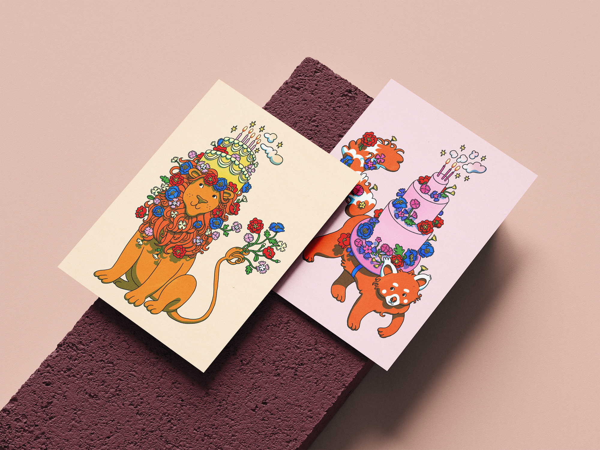 Animal birthday cards animal animals birthday birthday card cute greeting card illustrated illustration kidlit kids kids greeting card kids product postcard