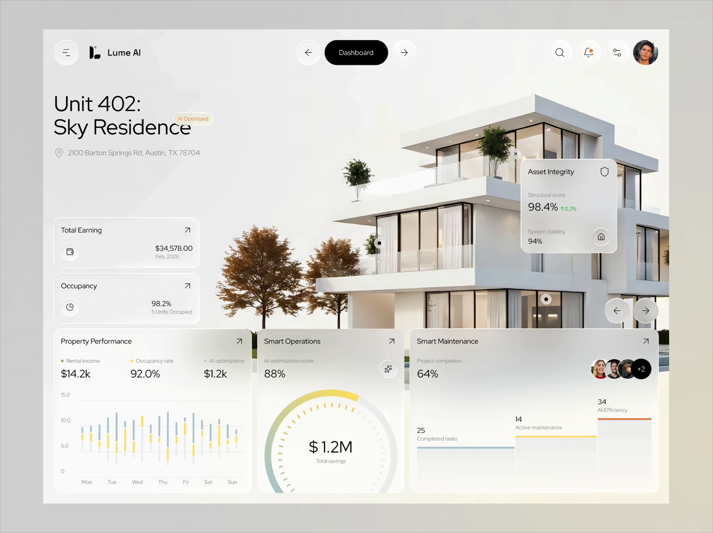 Dashboard for Property Management Platform