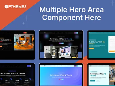 K2 Theme – Modern Hero Section Variations for SaaS & Business agency website clean ui corporate website creative ui dark ui design system figma design gradient ui hero section landing page modern ui product design responsive design saas design ui design ui exploration ui inspiration ux design web design website design