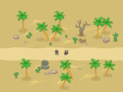 2D Minimal - Environment 1 Desert 2d asset 2d backgound 2d map 2d minimal desert environment game asset gamedev landscape layerlab layerlab.io plam tree sand store tree