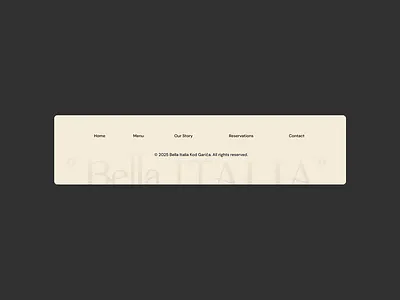Footer section branding clean design editorial design fine dining food website footer design hospitality design italian restaurant landing page minimal design restaurant branding restaurant ui serif typography typography ui design ui ux ux design visual design web design web layout