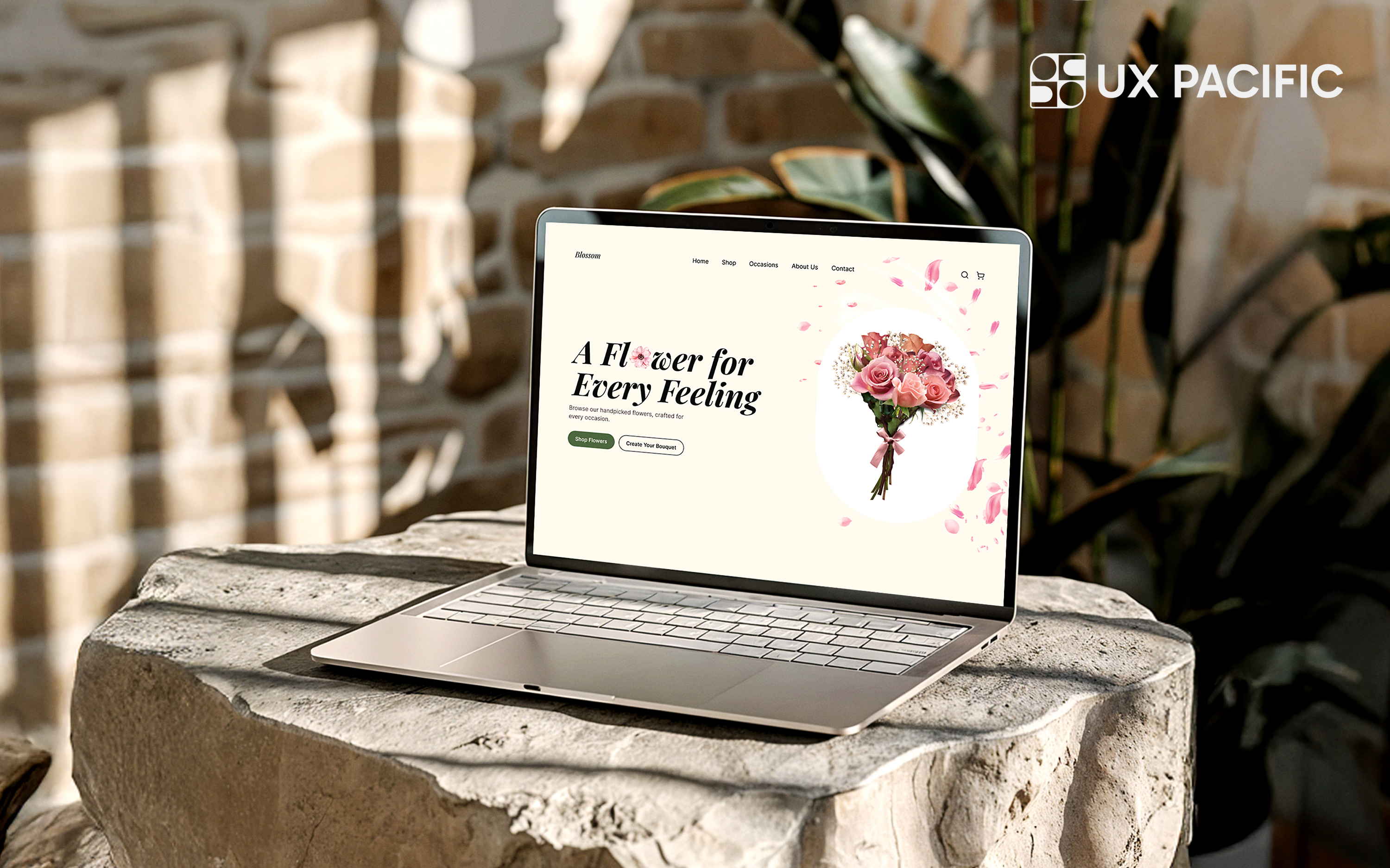 Blossom — Floral E-commerce Website UI/UX Design aesthetic design casestudy design e commerce elegant design flower website illustration landing page luxury design minimal design romantic theme ui ui design ui ux design ux design ux pacific web design