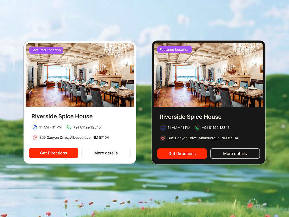 Restaurant Management Dashboard -  Component Card Design Image 2