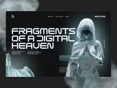 Fragments — Dark Mode Exploration 3d design aesthetic art direction creative design dark mode design concept digital art digital product experimental design futuristic design graphic design interface design landing page modern design ui design ui ux ux design visual design web design website design