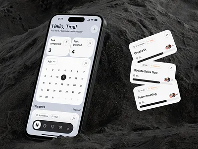 🛠️ Mobile app design for the task manager | Hyperactive app design calendar clean ui concept design hyperactive management meeting mobile mobile design planning product design productivity task task manager time tracker tool ui user experience ux