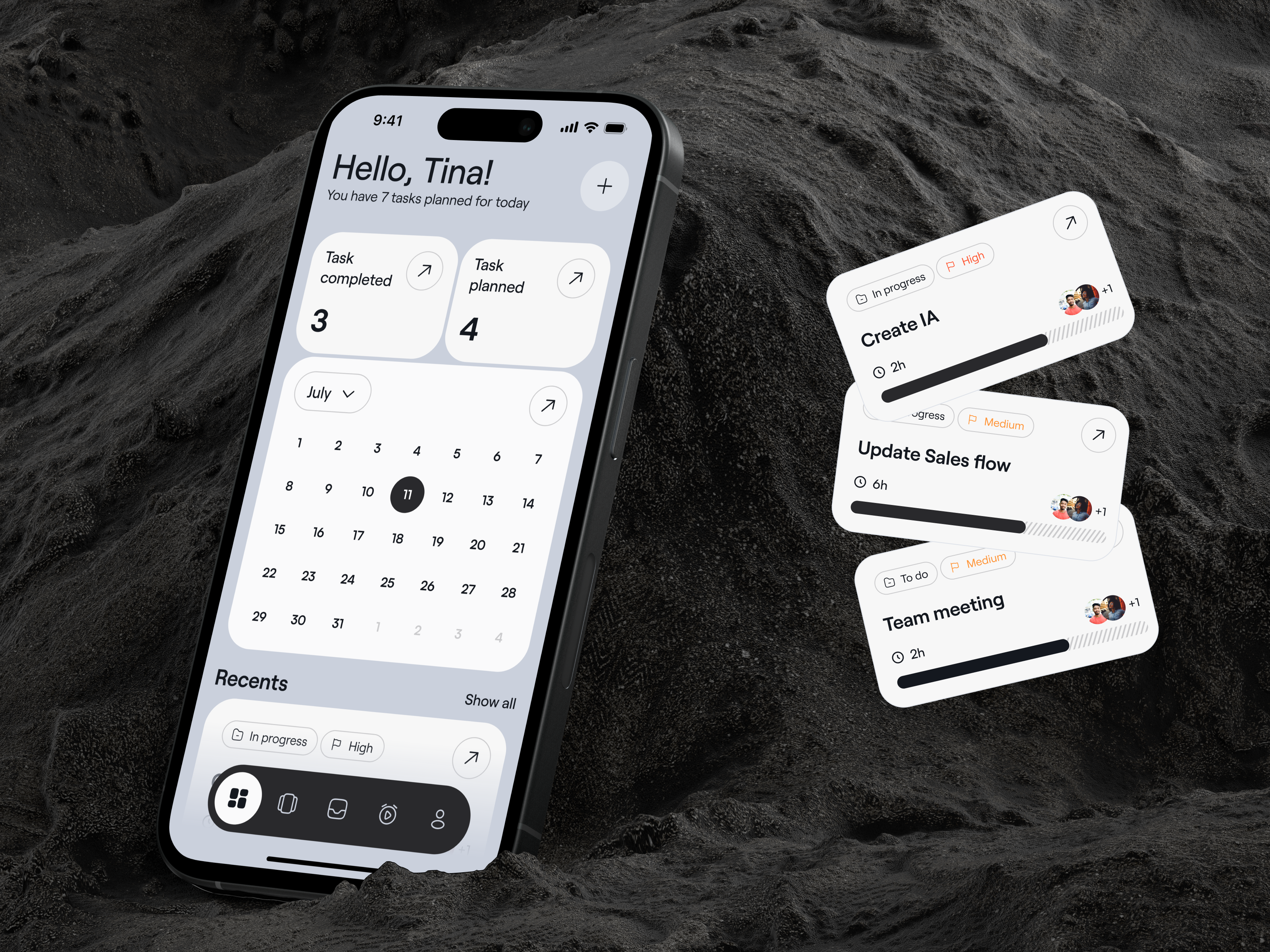 🛠️ Mobile app design for the task manager | Hyperactive