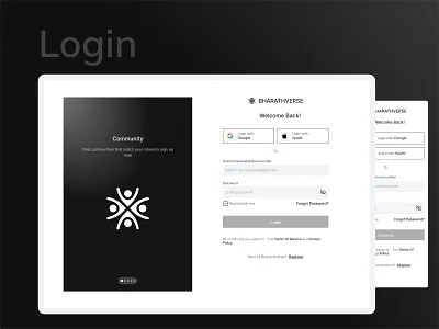 Login Design agile black and white design experience figma google login logo minimal product product design testing trend ui uiux user ux uxui visual wireframe