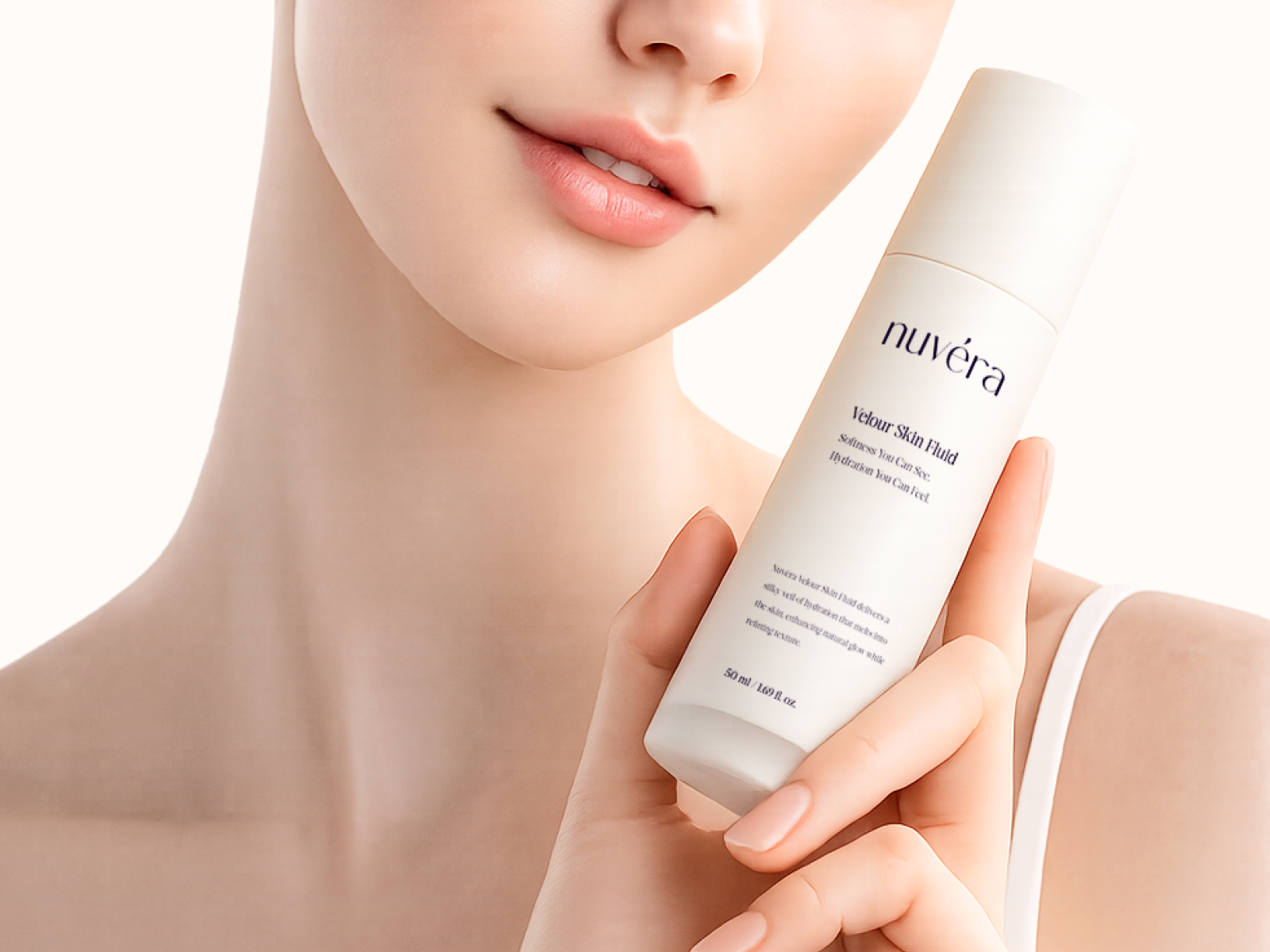 Nuvéra Skincare — Brand Design & UI aesthetic app ui beauty brand identity branding clean design cosmetic identity logo luxury minimal mobile app modern design product design product showcase skincare typography ui design uiux visual design