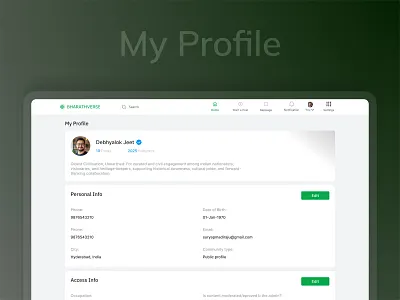 Profile Web UI Design design figma minimal myprofile profile ui uidesign user ux web webapp webdesign webui webuser