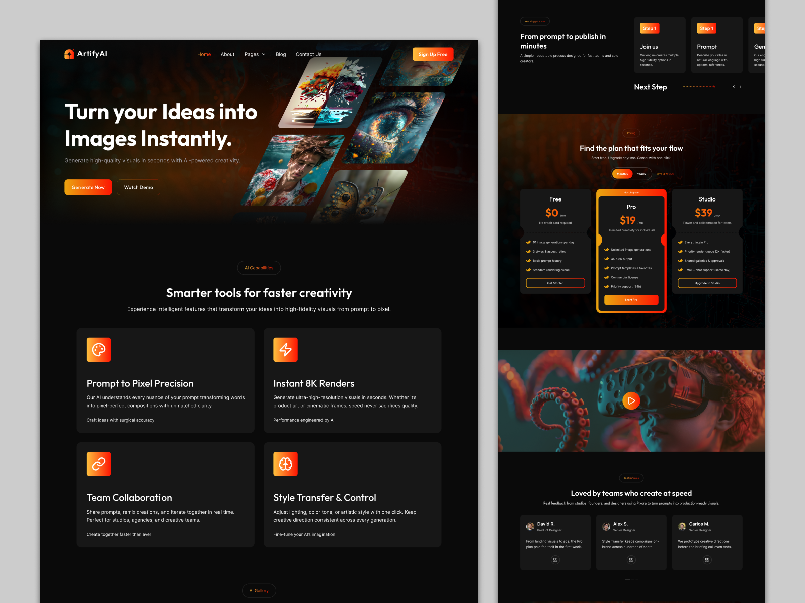 AI Image Generator Template by Creativilo on Dribbble