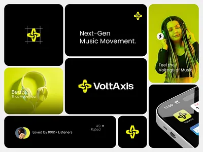 VoltAxis – Amplifying the Electric Current of Sound brand identit brand identity branding clean design design graphic design identity illustration logo logo design minimalist logo modern design symbol design visual identity