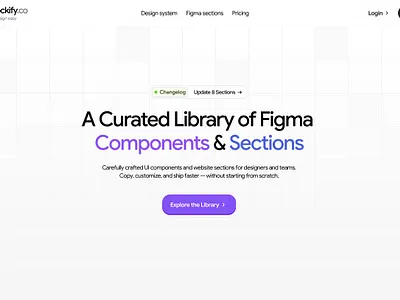 Premium Figma Section & Components assets components features figma figma design get in touch graphic design hero landing library sections ui uiblockify website