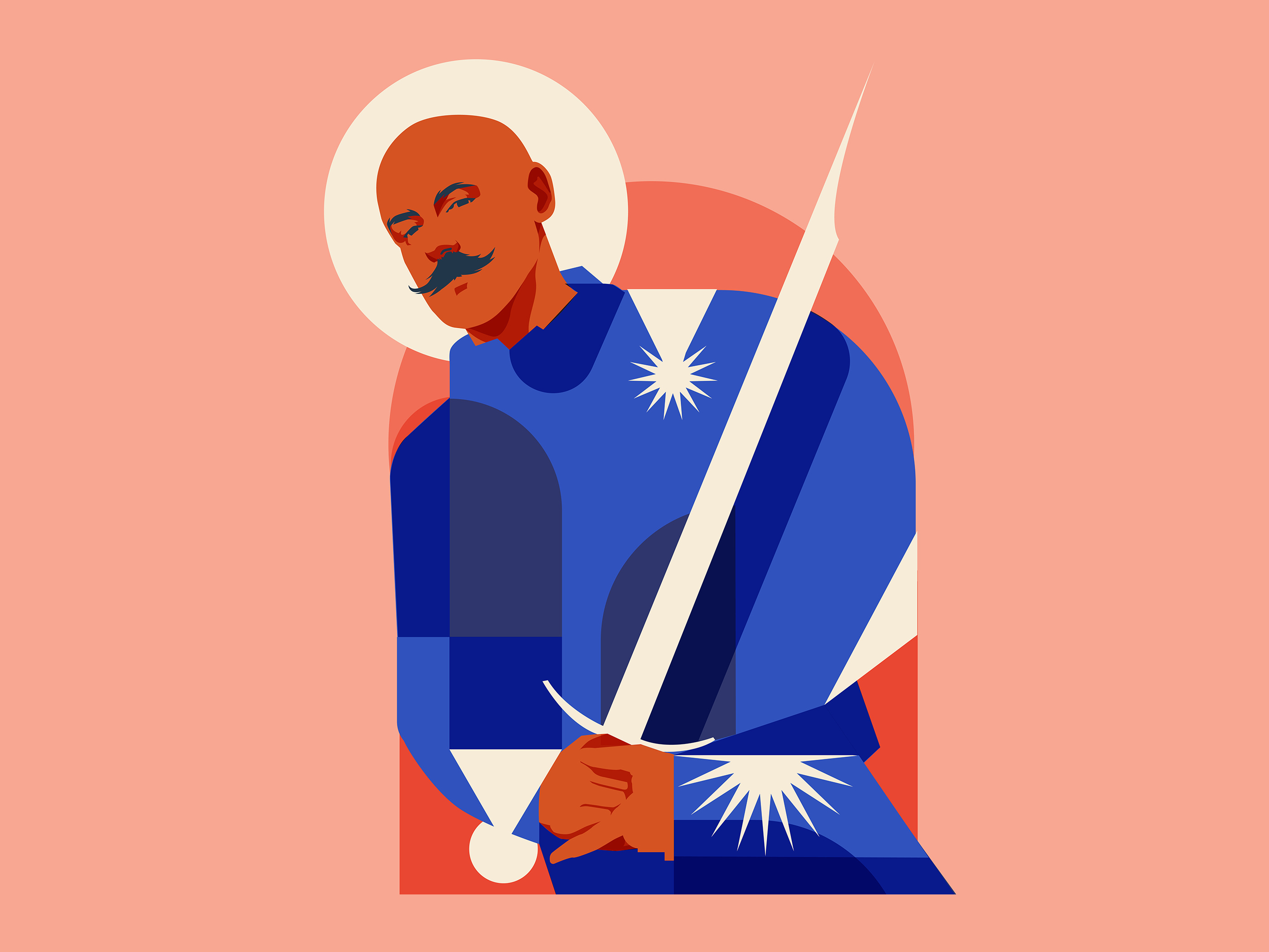 Knight abstract abstract illustration blog post composition cover cover illustration design editorial editorial illustration illustration knight knight icon laconic lines minimal poster style mix vector illustration