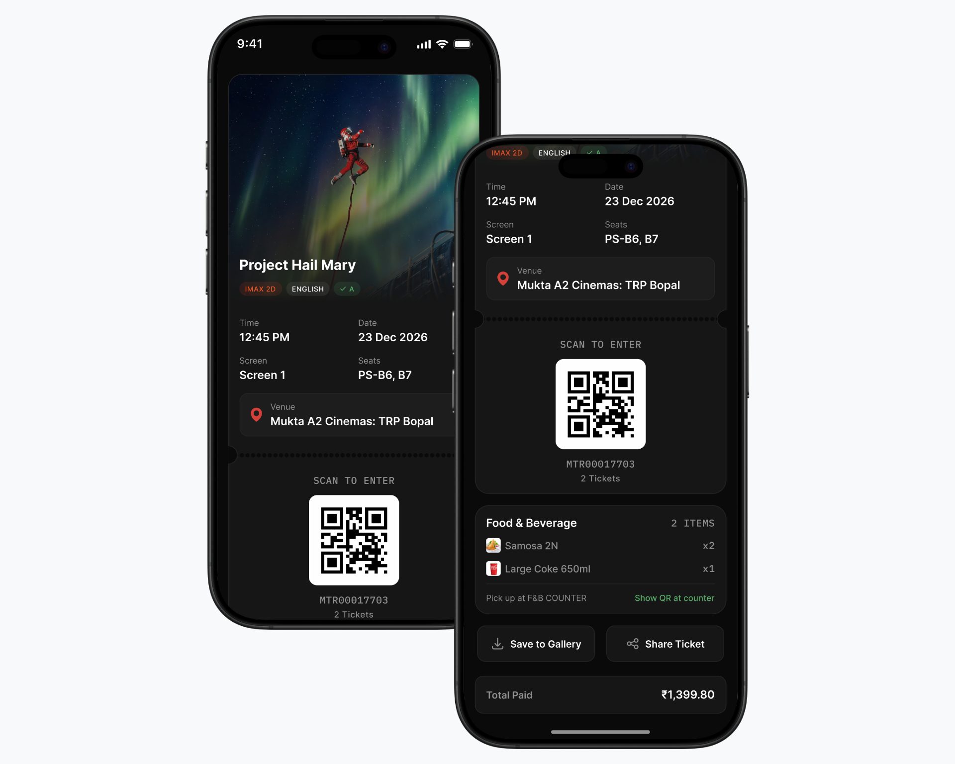 Movie Ticket Confirmation UI