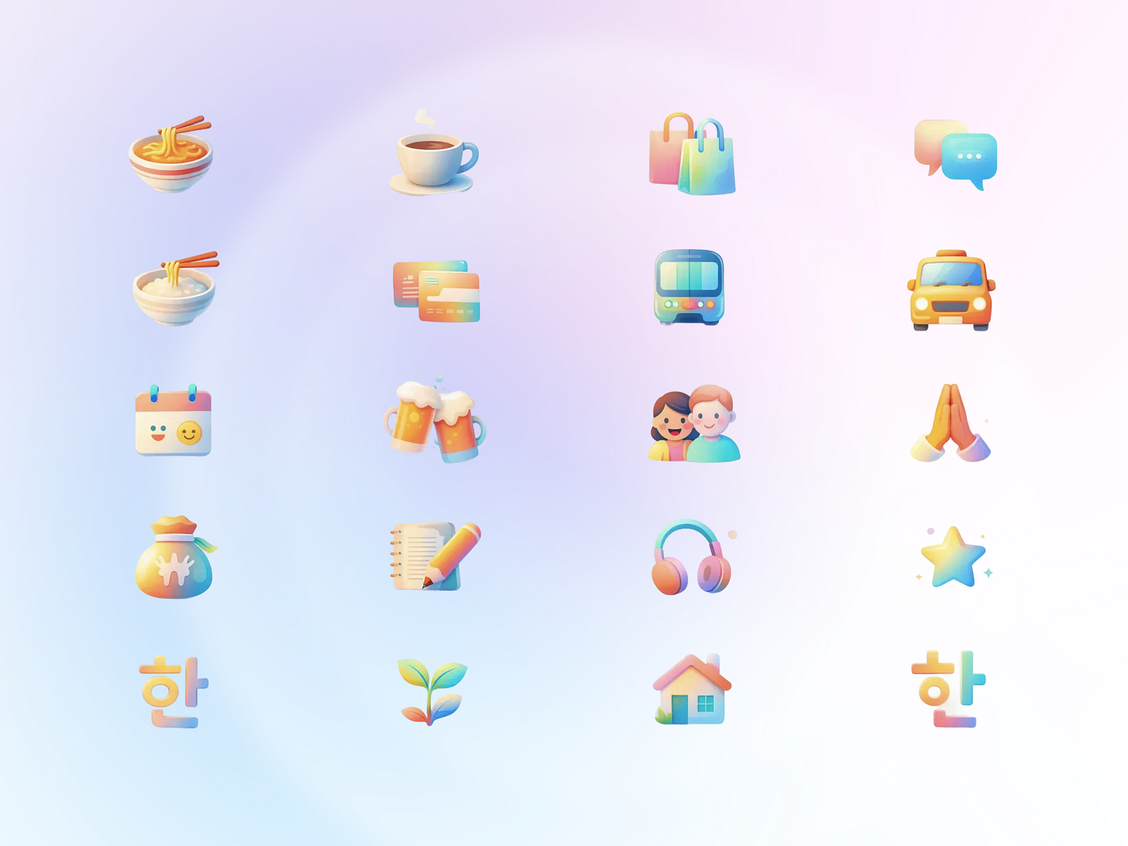 3D Icons for language learning app