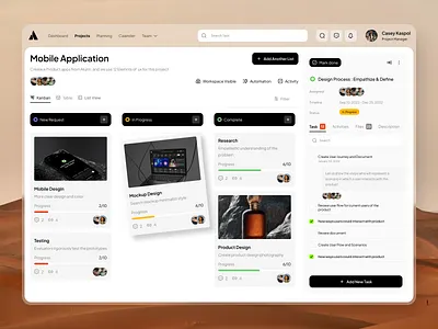 Task Management Dashboard clean dashboard kanban board minimal minimal ui modern product design productivity app project management saas dashboard task management team collaboration uiux web app design workflow management
