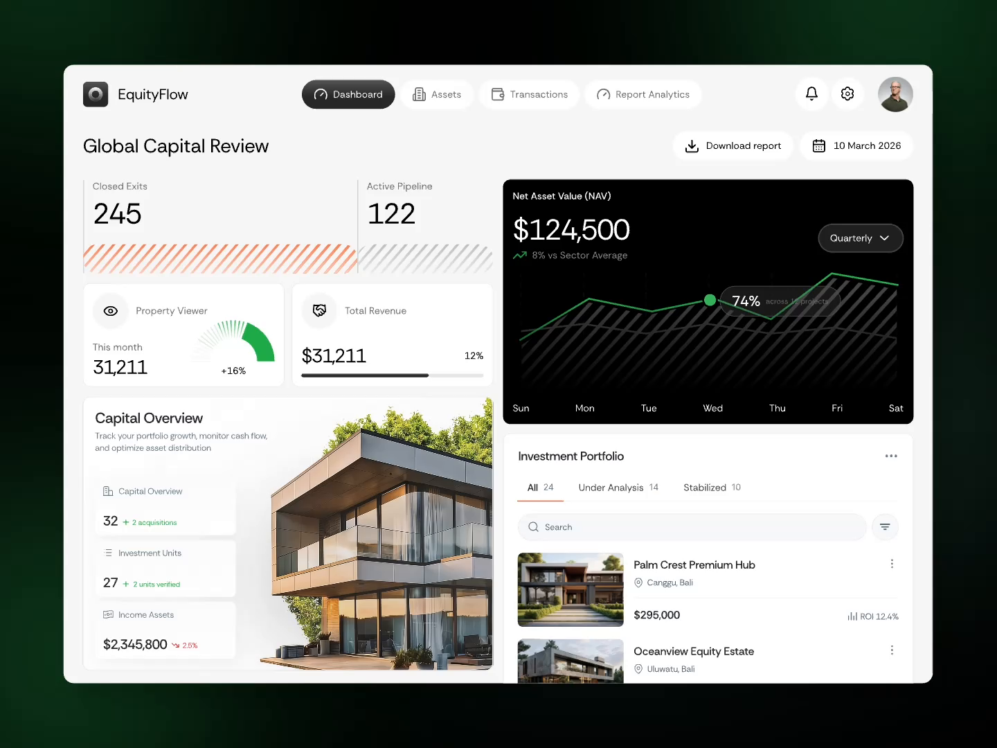 Real Estate Dashboard UI