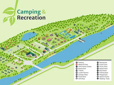 Camping & Recreation map template map map design template