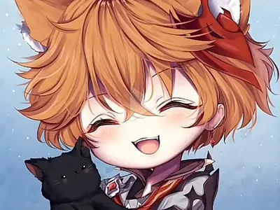 Custom Cute Chibi style character emotes, Pfp and Banner banner character design chibi cute style emote emotes graphic design mascot pfp profile pic twitch vector youtube