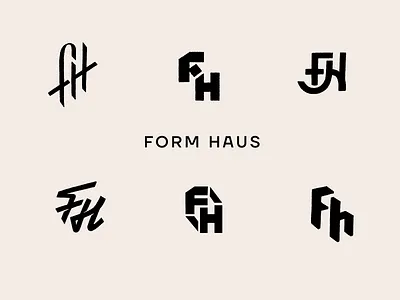 FH: Form Haus_logo mark 3d architecture calligraphy custom design exploration fh flow handlettering identity lettering logo original playful script smart type unique wordmark