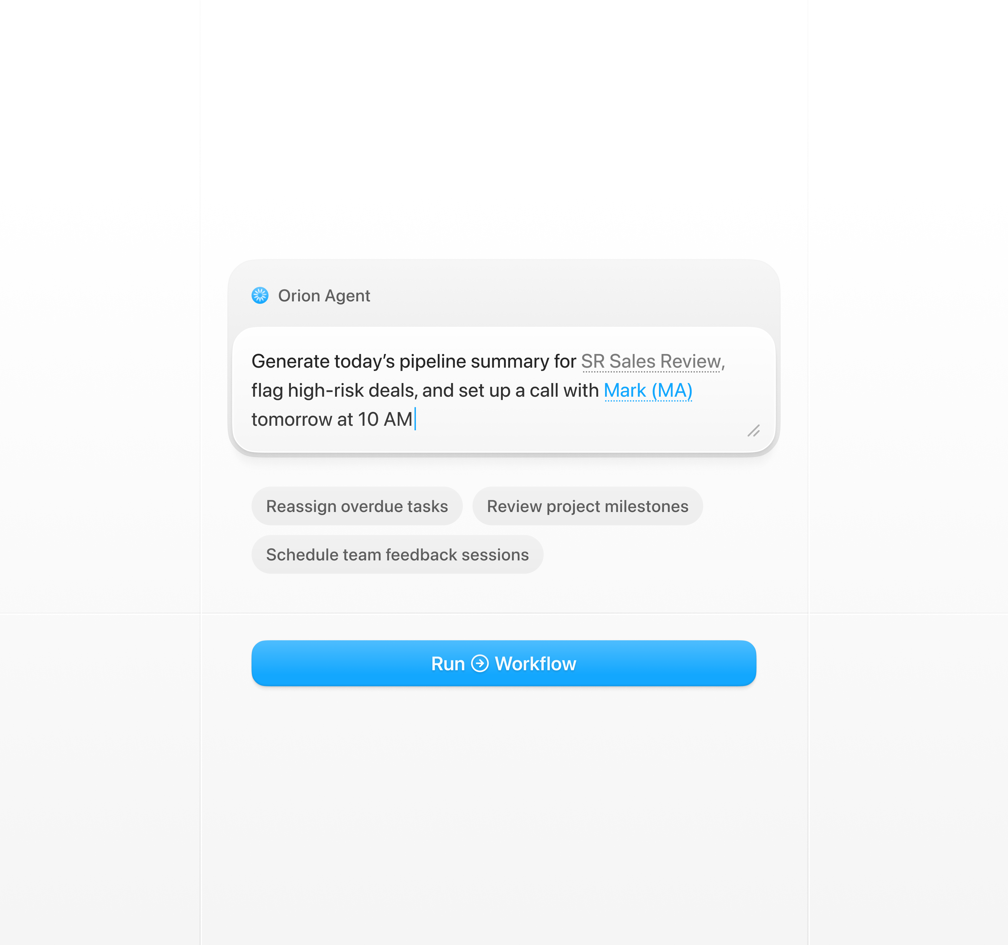AI Workflow Assistant UI ai ai agent dashboard design product saas ui ux workflow