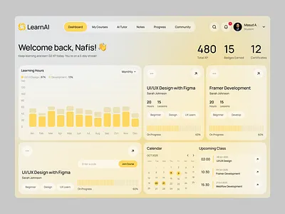 LearnAI - AI Online Learning Dashboard ai dashboard dashboard product web