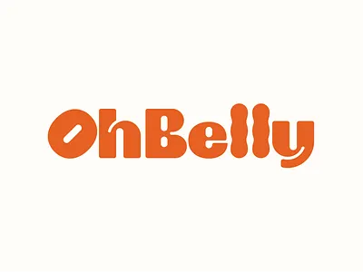 Oh Belly - Probiotic Drink Logo Design beverage bold brandidentity branding customtype digestivehealth gut health intestine logo logodesign logotype orange probiotic rounded typography visualidentity wellness wordmark